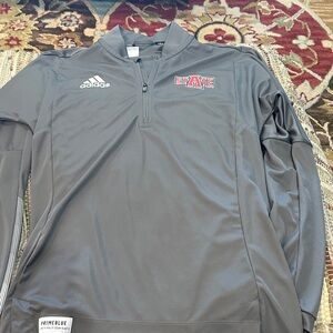 adidas Gray Lightweight 1/4 Zip Pullover with Team Logo Arkansas State